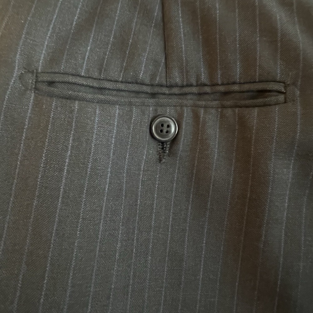 Angelo Rossi Mens Trousers Slacks Pants Suit Gray With Blue Pin Stripe 35 x 30 - Picture 8 of 16